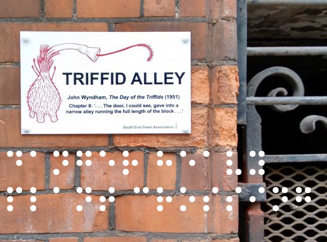 Triffid Alley sign in situ